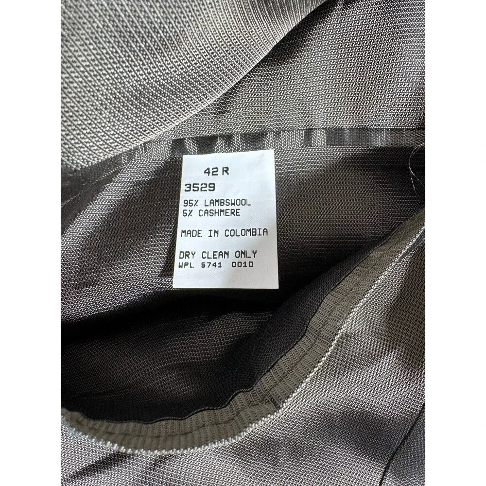 Vtg Oscar De La Renta Blazer Coat Mens 42R Olive Green Plaid Cashmere Wool Blend